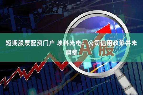 短期股票配资门户 埃科光电:公司信用政策并未调整