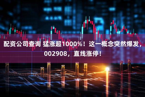 配资公司查询 猛涨超1000%！这一概念突然爆发，002908，直线涨停！